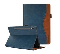 CASAFUNY Funda para Samsung Galaxy Tab S7 FE 12.4 5G/ S8+ Plus 5G 2022/ S7+ Plus 12.4 Pulgadas Funda de PU Cuero con Soporte de S-Pen Trasera para SM-T730/T736B/SM-X800/X806, Azul