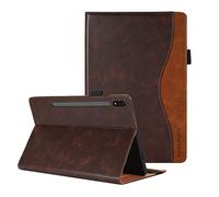 CASAFUNY Funda para Samsung Galaxy Tab S7 FE 12.4 5G/ S8+ Plus 5G 2022/ S7+ Plus 12.4 Pulgadas Funda de PU Cuero con Soporte de S-Pen Trasera para SM-T730/T736B/SM-X800/X806, Marrón