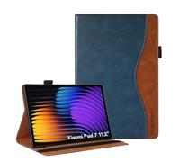 CASAFUNY Funda para Xiaomi Mi Pad 7/7 Pro 11.2 Pulgadas 2024 Carcasa con Bolsillo para Documentos Protector de PU Cuero con Cierre Magnético Case Cover para Xiaomi Pad 7/ Pad 7 Pro, Azul