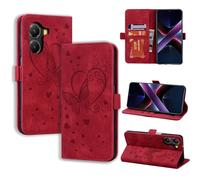 CASAFUNY Funda para Xiaomi Poco X7 Pro 5G Libro de Cuero PU Premium Magnético Tarjetero y Suporte para Poco X7 Pro 5G Cover Protectora Carcasa para Xiaomi Poco X7 Pro 5G, Rojo