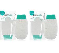 Casalfe Natural Skin Manopla Exfoliante, Renueva Tu Piel y Mejora Circulación, Bambú - Exfoliación Suave (Paquete de 2)