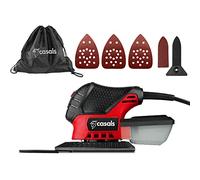 Casals - Multilijadora Compacta Mouse 75W | 11000 rpm | Aspirador Incorporado | Agarre Optimo Goma Soft-Touch| 40 Hojas Recambio (180g/120g/80g) | Incluye Bolsa Transporte