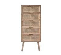 Casâme Chifonier 5 Cajones con Frentes De Mimbre Natural - L36.5 Cm