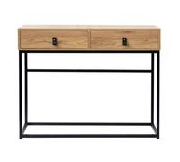 Casâme Consola 2 Cajones Patas De Metal Efecto Roble