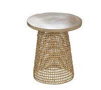 Casâme Mesa Auxiliar con Tabla De Bambú Pata Ratán