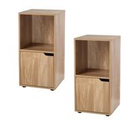 Casâme Mesitas De Noche 2 Estantes Acabado Madera 1 Puerta - Pack De 2