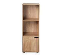 Casâme - Mueble de 3 cajas con 1 puerta - Columna de almacenamiento - Modular - Estantería fina - Almacenamiento para sala de estar, dormitorio - Decoración de madera - Mueble con cajas - 30,7 cm x 29