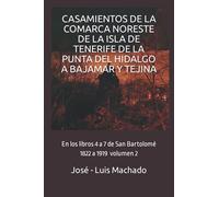CASAMIENTOS DE LA COMARCA NORESTE DE LA ISLA DE TENERIFE DE LA PUNTA DEL HIDALGO A BAJAMAR Y TEJINA: En los libros 4 a 7 de San Bartolomé 1822 a 1919