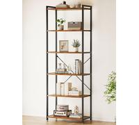 Casaottima Estantería para libros, estantería de 6 niveles de altura, moderna estantería de madera para dormitorio, estante de exhibición industrial para sala de estar, oficina en casa, cocina