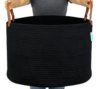 Casaphoria Cesta de almacenamiento XXL de cuerda negra | Cesta de almacenamiento para sala de estar y lavandería, cestas extragrandes | Cesta de esterilla de yoga de 20 x 13 (paquete de 1)