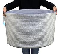 Casaphoria Cestas de cuerda de algodón para almacenamiento abiertas, gris oscuro