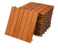 Casaria 11x Baldosas Clásicas Madera Acacia 30x30cm 1m² Losetas de Terraza Jardín Balcón Azulejos Losas