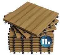 Casaria 11x Baldosas de Madera de Eucalipto 30x30cm 1m² Certificado FSC® Losetas Jardín Terraza Balcón
