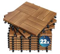Casaria 22x Baldosas de Madera de Acacia Mosaico 30x30cm 2m² Certificado FSC® Losetas Jardín Terraza Balcón