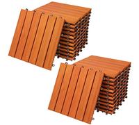 Casaria 22x Baldosas de Madera de Eucalipto 30x30cm 2m² Certificado FSC® Losetas Jardín Terraza Balcón