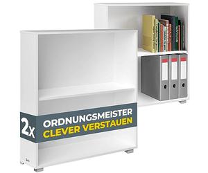 CASARIA® 2X Estanterías Vela 77x60x28cm Blanco Altura Regulable Estante Librería Biblioteca Mueble Organizador Oficina