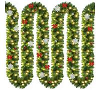 Casaria 2x Guirnaldas de Navidad Abeto de 5m 80LEDs Blanco Cálido Incluye Decoración Navideña Interior Exterior