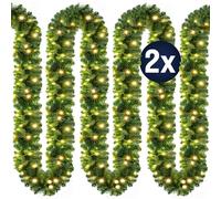 Casaria 2x Guirnaldas de Navidad Abeto Verde de 5m 100LEDs Blanco Cálido Decoración Navideña Interior Exterior