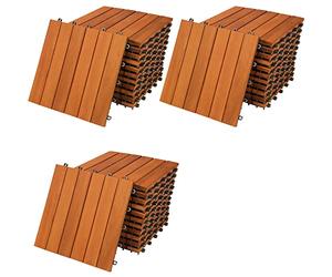 Casaria 33x Baldosas de Madera de Acacia 30x30cm 3m² Certificado FSC® Losetas Jardín Terraza Balcón