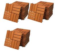 Casaria 33x Baldosas de Madera de Acacia Mosaico 30x30cm 3m² Certificado FSC® Losetas Jardín Terraza Balcón