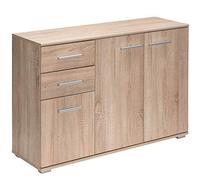 CASARIA Aparador Salón 3 Puertas 2 Cajones 107x75x35cm Mueble MDF Roble | 107x75x35cm, 150kg, Estante Regulable, Sistema Antivuelco, Resistente, Dormitorio, Entrada, Oficina, Cocina, Almacenaje