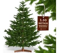 Árbol de Navidad artificial L 150x90cm con soporte de madera