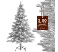 CASARIA® Árbol de Navidad Artificial 180cm Blanco con Soporte 533 Puntas Pino PVC Decoración Navideña