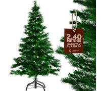CASARIA® Árbol de Navidad Artificial 240cm Verde con Soporte 1057 Puntas Pino PVC Decoración Navideña
