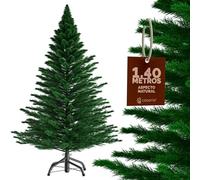 CASARIA® Árbol de Navidad Artificial Blanco Altura 140cm 470 Puntas con Soporte Agujas PE Pino Arvore de Natal Decoración Navideña Exterior