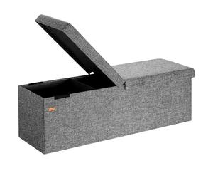 CASARIA® Banco Almacenaje Baúl Capacidad 130L Carga hasta 300kg Resistente 115x40x40cm Puff Otomana Plegable Tapizado Acolchado Salón Dormitorio Entrada Gris Oscuro