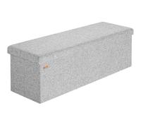 CASARIA® Banco Almacenaje Plegable Puff Baúl Pie de Cama Dormitorio Efecto Lino 115x40x40cm 300kg Gris Claro