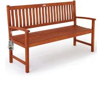 Casaria® Banco de Jardín 3 Plazas 152x55 cm Madera de Eucalipto Certificación FSC® Resistente Reposabrazos Capacidad Carga 480 Kg Mueble Terraza Exterior