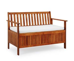 CASARIA® Banco de Jardín con Baúl 120x84x62cm Resistente a la Intemperie 320kg de Capacidad Almacenaje