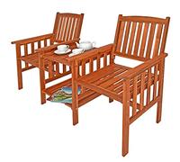 Casaria® Banco de Jardín con Mesa Carga 320kg 164x63x91cm Resistente Intemperie Sillas Terraza