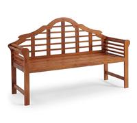 CASARIA® Banco de Jardín Madera Eucalipto con Reposabrazos Respaldo Certificación FSC® Capacidad Carga 320KG Mueble Exterior Terraza Balcón Resistente Intemperie Marrón