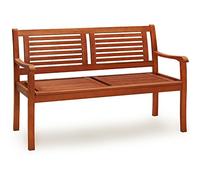 CASARIA® Banco de Jardín Madera FSC® Eucalipto Carga 320Kg 2 Plazas Terraza Balcón 120x60x90cm Resistente