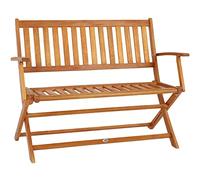 Casaria® Banco de Madera de Eucaliptus 120x90x55 Banco de Jardín Plegable Certif. FSC Asiento 2 Plazas