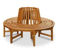 CASARIA Banco para Arbol Madera de Eucalipto Circular Jardin Ø190cm | Capacidad 160kg, Patio, Certificado FSC, Resistente, Bancos, Exterior, Arboles, Fácil Montaje, Altura 45cm, Respaldo 94cm