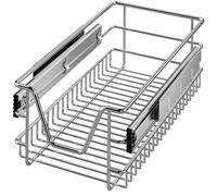 CASARIA® Bandeja de Metal Telescópica 30cm Cesta de Almacenamiento Extraíble Carga 20Kg Cocina Cromada