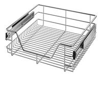 CASARIA® Bandeja de Metal Telescópica 50cm Cesta de Almacenamiento Extraíble Carga 20Kg Cocina Cromada