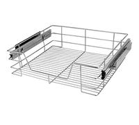 CASARIA® Bandeja de Metal Telescópica 60cm Cesta de Almacenamiento Extraíble Carga 20Kg Cocina Cromada