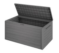 Casaria Baúl Almacenaje Jardín 280L Arcón Exterior Gris | 116x43x55cm, Resistente Intemperie, Protección UV, Asas Integradas, Fácil Transporte, Interior, Exterior, Cojines, Mantas