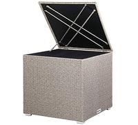 CASARIA® Baúl Almacenamiento XXL 318L Poliratán Acero 75x75x70cm Intemperie Forro Interior Impermeable