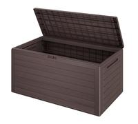 CASARIA® Baúl de Almacenamiento Arcon de Jardín Exterior Cofre de Cojines 280L 116x43x55cm Marrón