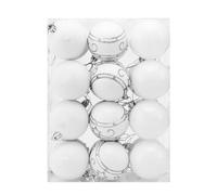 CASARIA® Bolas Árbol de Navidad Set Completo 24 Pzs. Adornos Decoración Brillante Mate Colgante Blanco