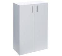 CASARIA® Cómoda 2 Puertas 115,5x60x30cm Aparador 3 Compartimientos Amplios Regulables Altura Mueble Multiuso Organización Oficina Cocina Estable Moderno Blanco