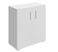 CASARIA Cómoda 2 Puertas 77x60x30 cm 2 Compartimientos Blanco | Niveles Regulables, Estable, MDF, Duradero, Fácil Cuidado, Mueble Multiuso, Organización Oficina, Hogar