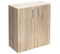 CASARIA® Cómoda 2 Puertas 77x60x30cm Aparador 3 Compartimientos Amplios Regulables Altura Mueble Multiuso Organización Oficina Cocina Estable Moderno Roble