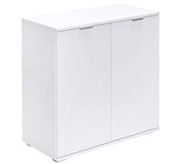 CASARIA® Cómoda Dormitorio 71x74x35cm Mueble Oficina 2 Puertas Madera Blanco Armario Almacenaje