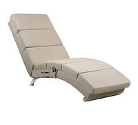 CASARIA Diván Chaise Longue XXL Tumbona Masaje Relax Calentamiento 186x89x55cm Ergonómica 180Kg Beige Arena Tela